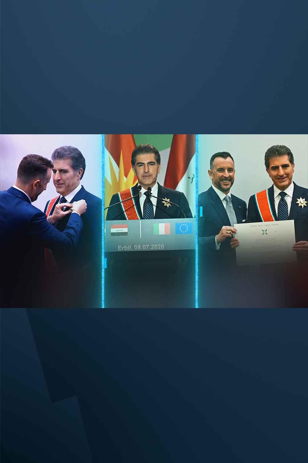 إيطاليا تقلّد نيجيرفان بارزاني أرفع أوسمتها