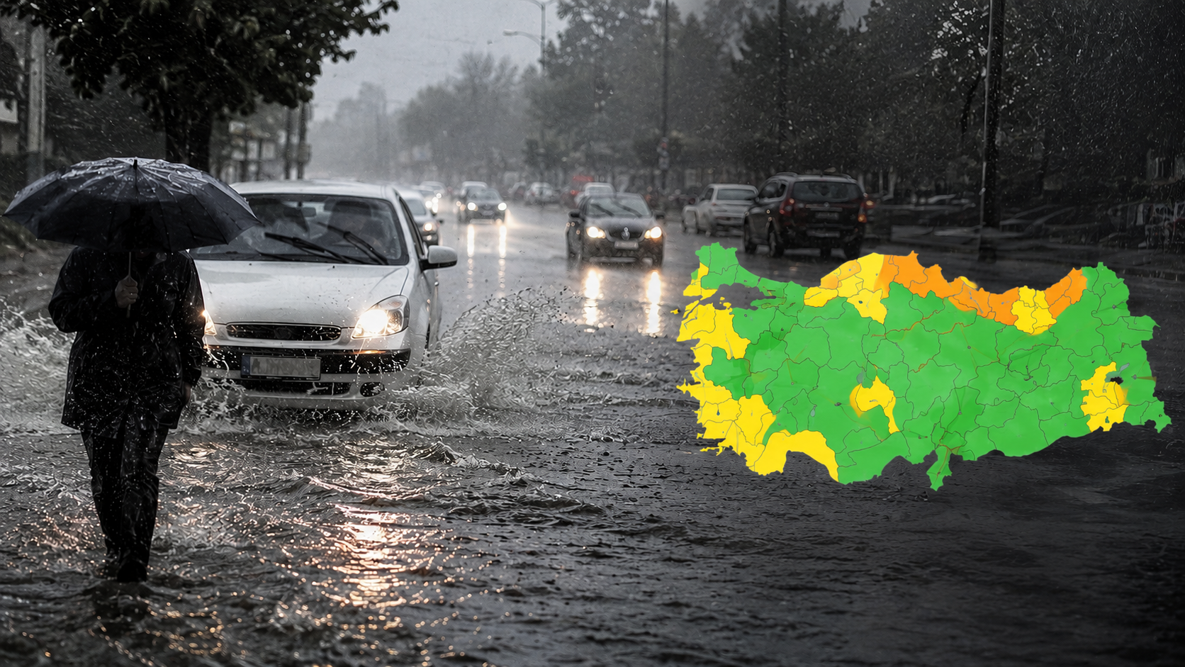 هۆشداریی با و باران لە 35 پارێزگای باکووری کوردستان و تورکیا دەدرێ
