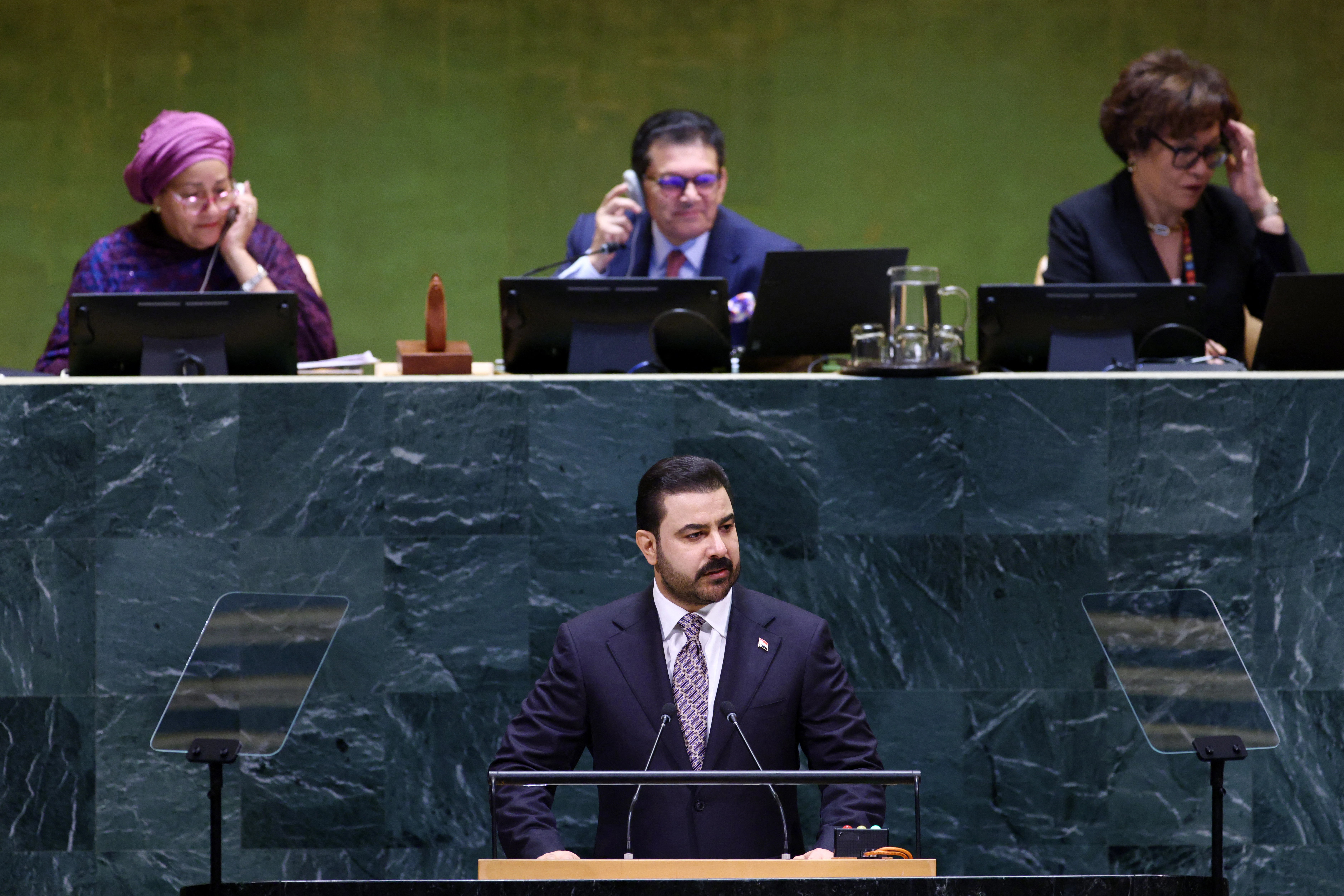 سەرۆکوەزیرانی عێراق لە نەتەوە یەکگرتووەکان: بڕیاری شەڕ و ئاشتی لەدەستی دەوڵەت دەبێت