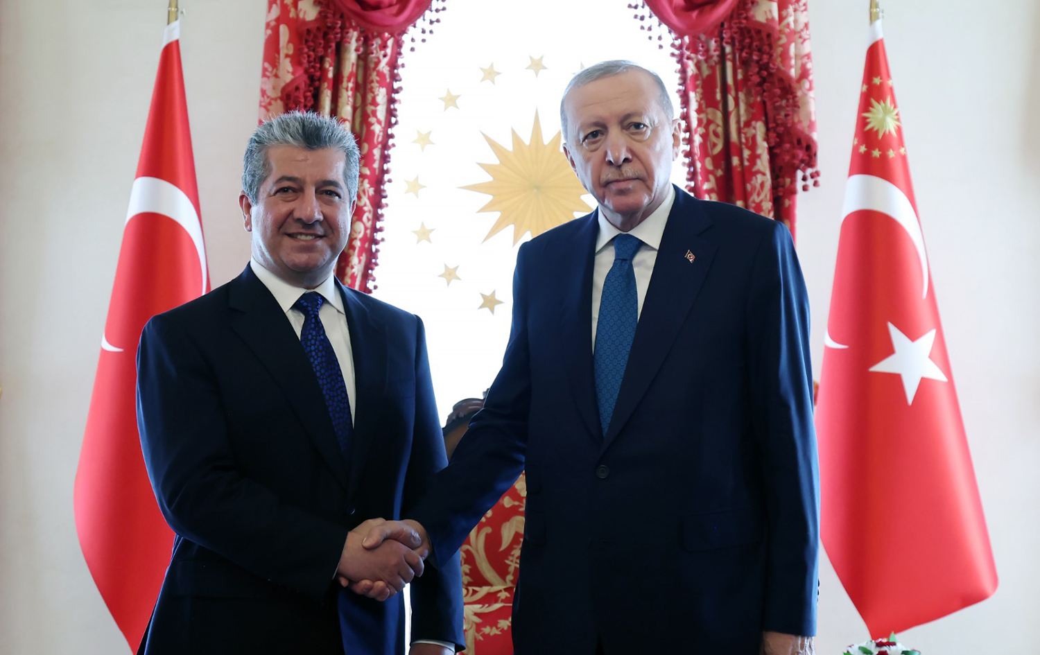 لقاء بين مسرور بارزاني ورجب طيب أردوغان.. الرئيس التركي يعرب عن أسفه من الهجوم على أربيل